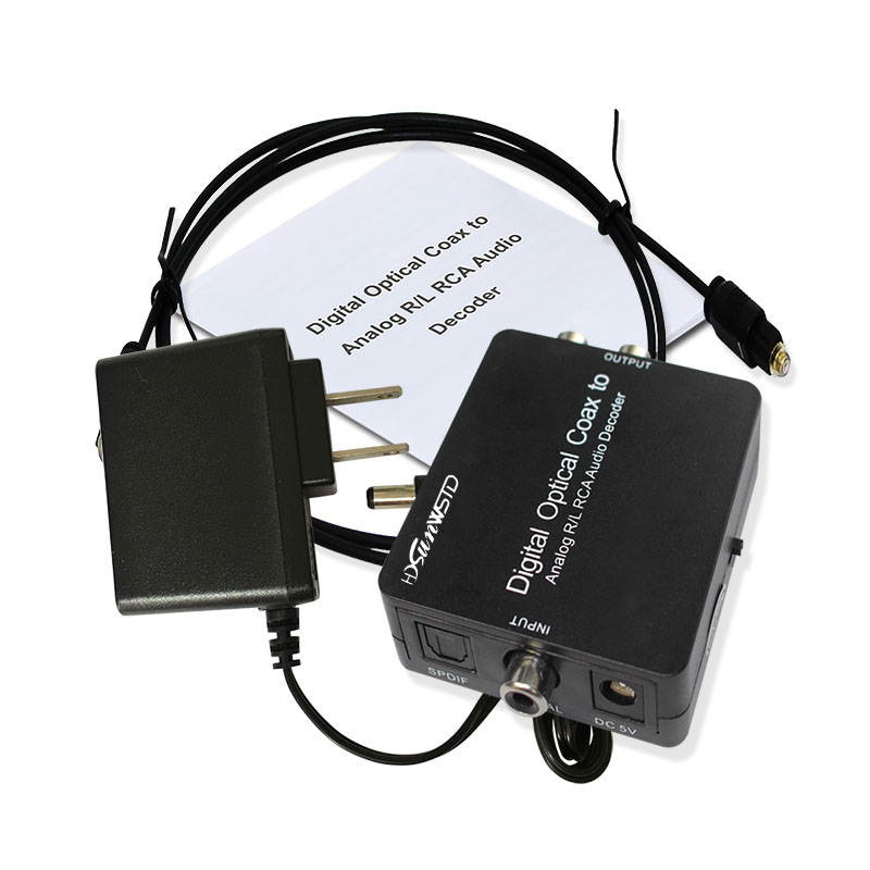 Optical SPDIF Toslink/Coaxial Digital to Analog Audio Decoder Converter with PCM, 5.1 Dolby Digital & DTS Support