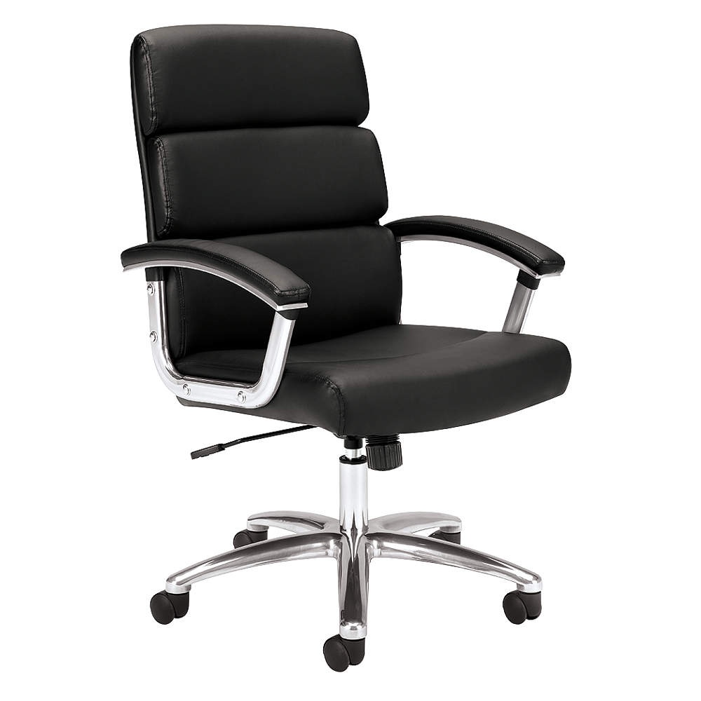 Basyx VL103 Series Executive Mid-Back Chair Black Leather VL103SB11