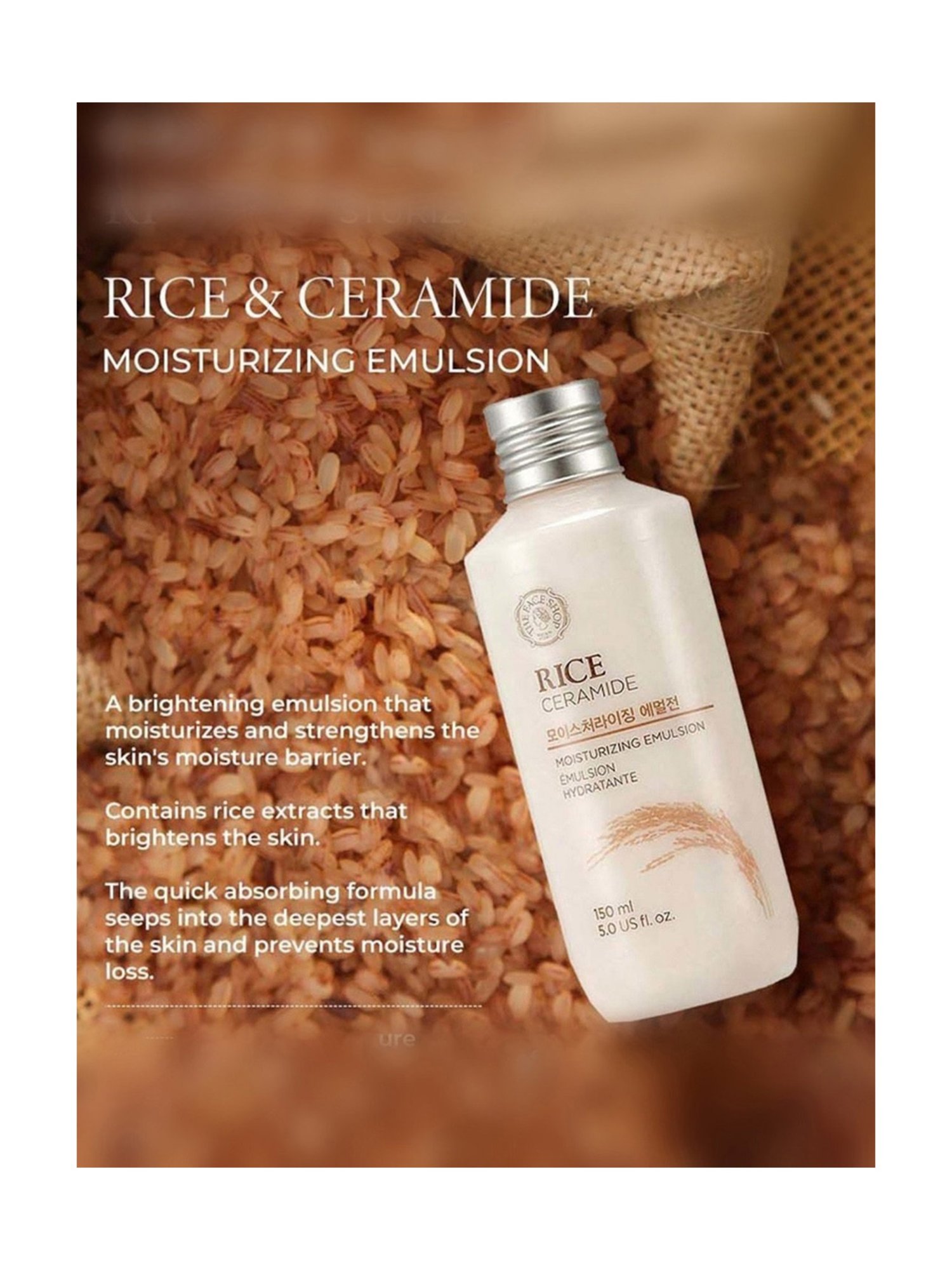 The Face Shop Rice & Ceramide Moisturizing Emulsion - 150 ml