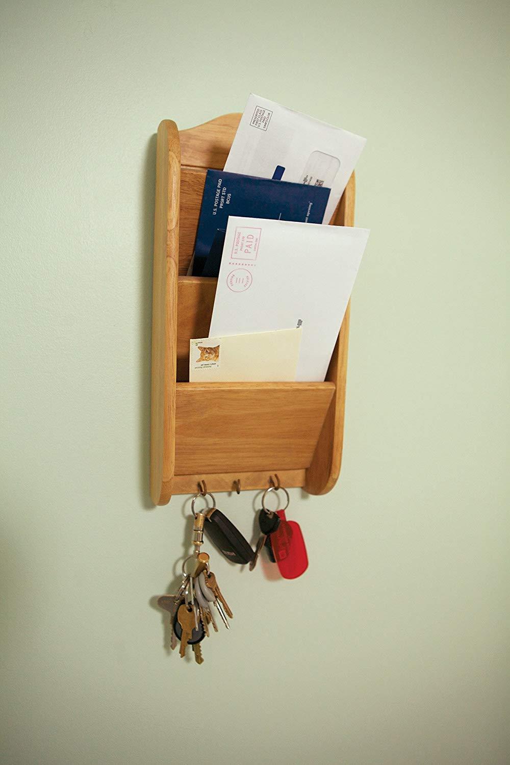 Fox Run 4057COM 030734040577 4057 Letter and Key Rack, Wood, Brown