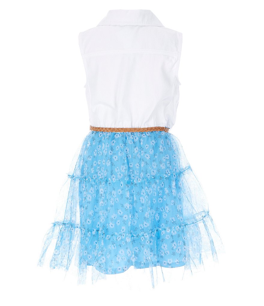 Zunie Big Girls 7-16 Denim/Daisy Floral Tutu Dress