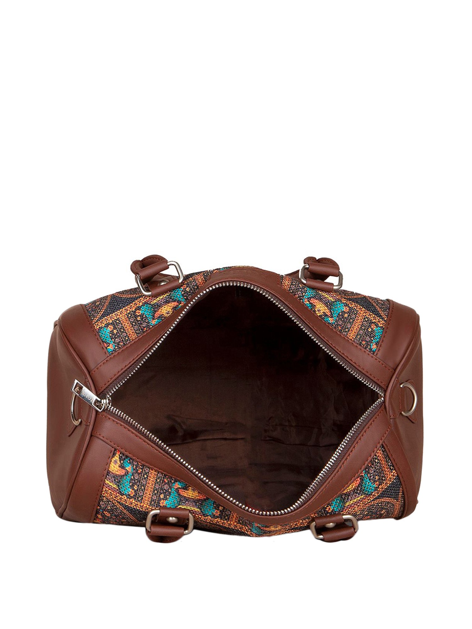 ZOUK Black Printed Medium Handbag