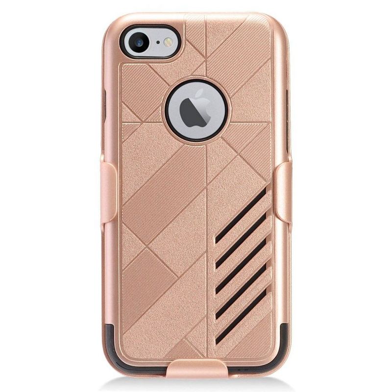 Insten Advanced Armor Dual Layer Hybrid Stand PC/TPU Rubber Holster Case Cover For iPhone SE 2020 SE2 / iPhone 8 / iPhone 7 - Rose Gold/Black by Eagle