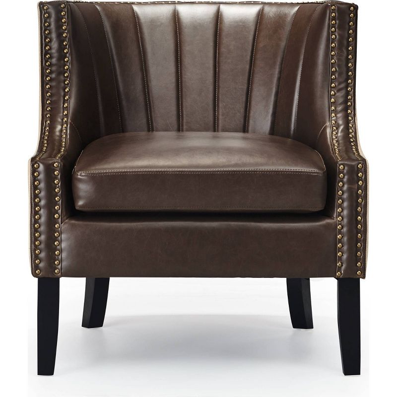 24" Amelie Mid-Century Modern Armchair Dark Brown - Adore Décor
