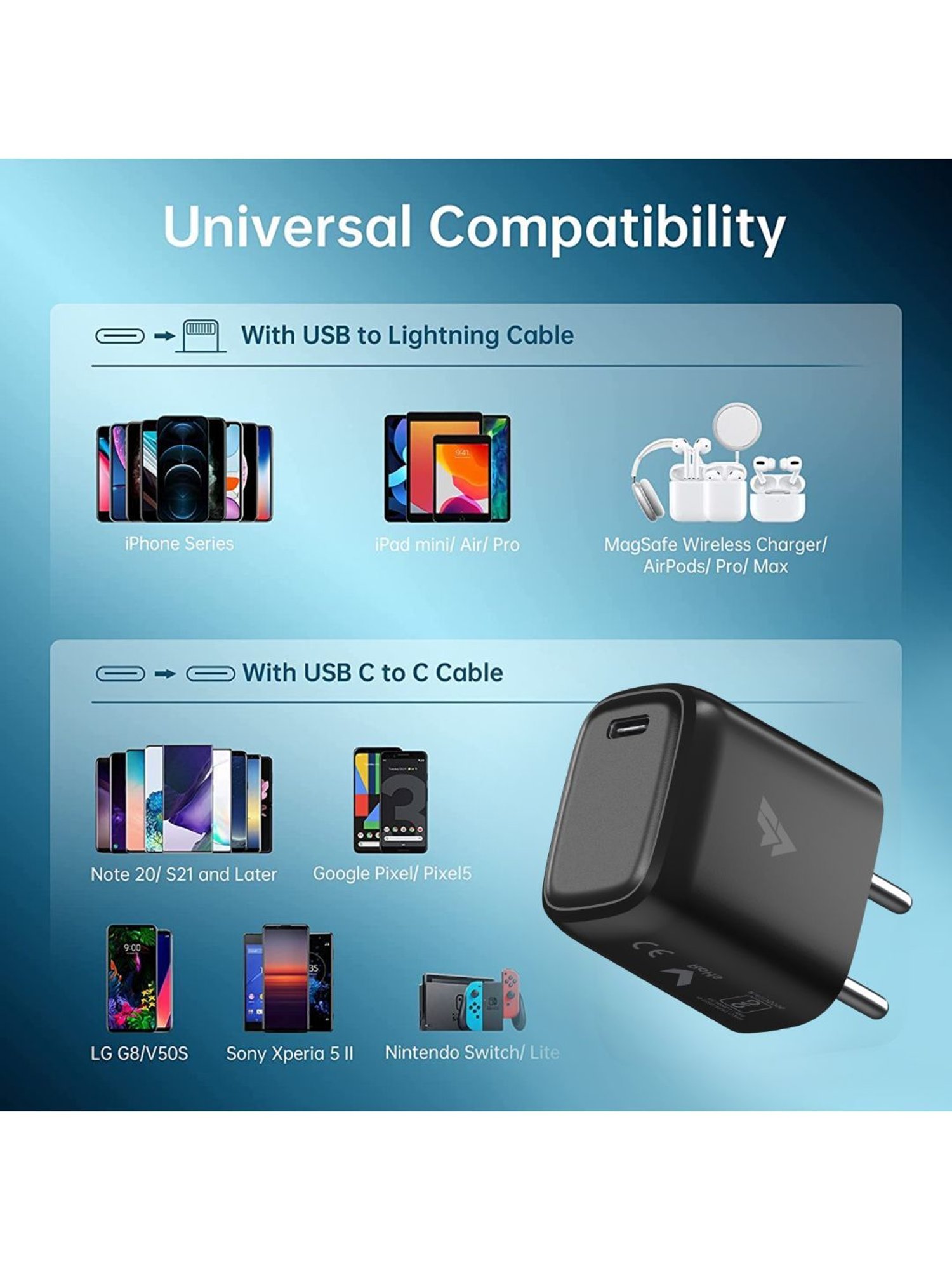 DR VAKU 30W Fast Charger with PD Technology (Black)