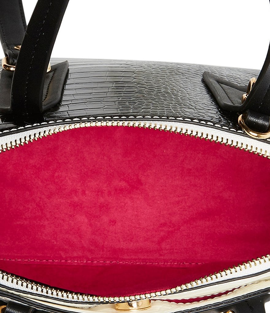 Betsey Johnson Wild Crocodile Colorblock Domed Satchel Bag