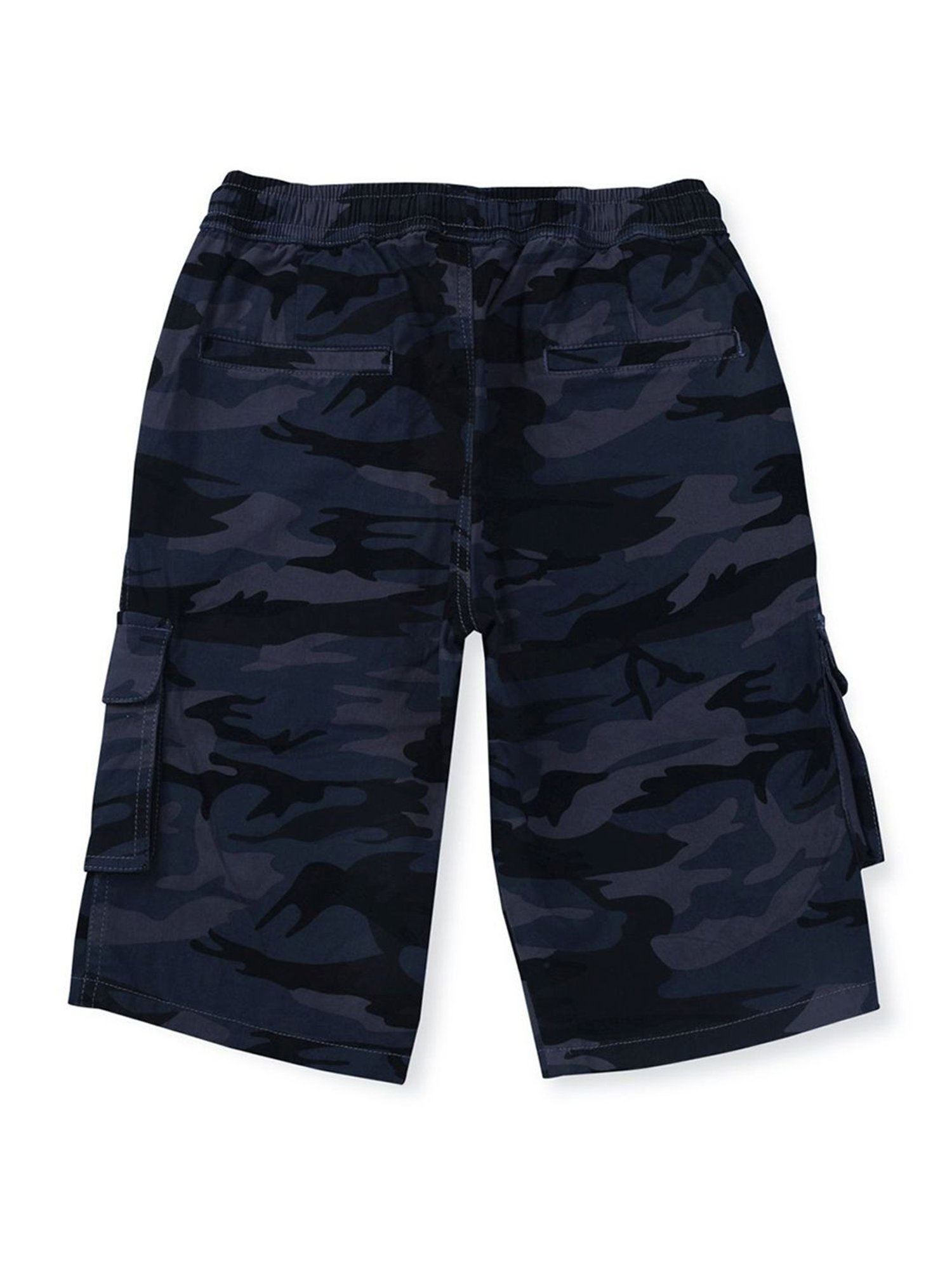 Gini & Jony Kids Grey Cotton Camouflage Bermuda