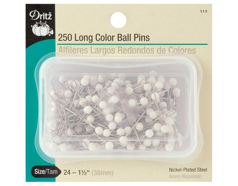Dritz Long Color Ball Pins 250/Pkg-Size 24