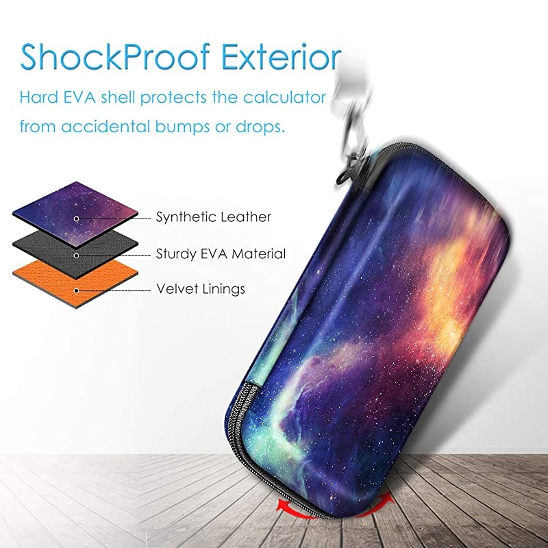 Graphing Calculator Carrying Case for TI-84 Plus CE,  Hard EVA Shockproof Protective Box for TI-84 Plus/TI-83 Plus CE/Casio fx-9750GII (Galaxy)
