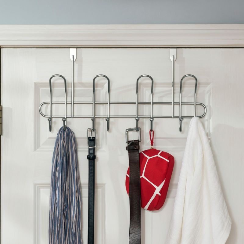 Home Basics Over the Door Metal Closet Rod, Silver