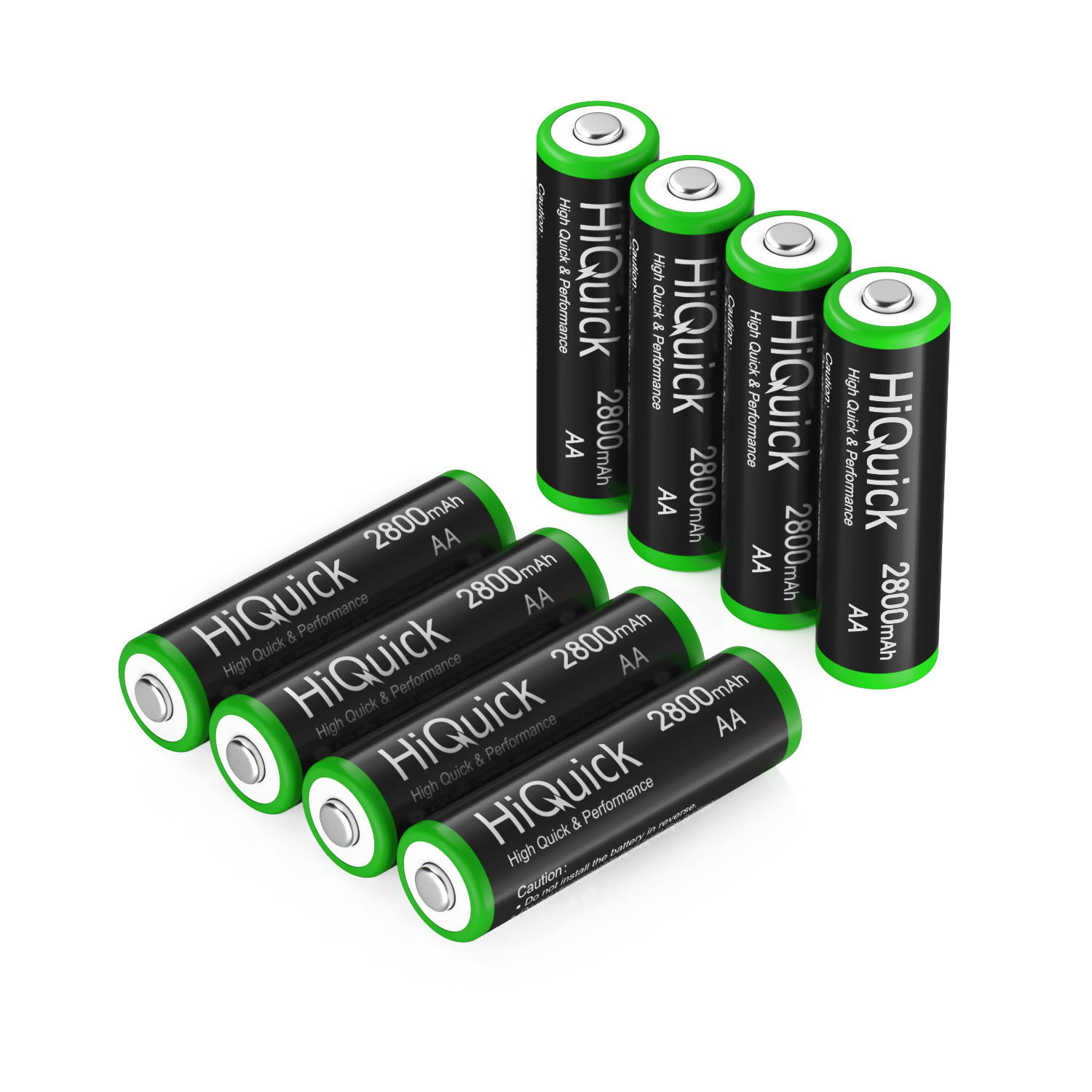 HiQuick 8Pcs 2800mAh AA Rechargeable Batteries High Capacity Performance, Per-Charged 1.2V AA Battery