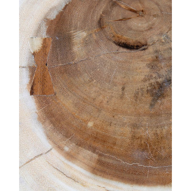 Abruka Teak Stool with Legs Brown - East at Main