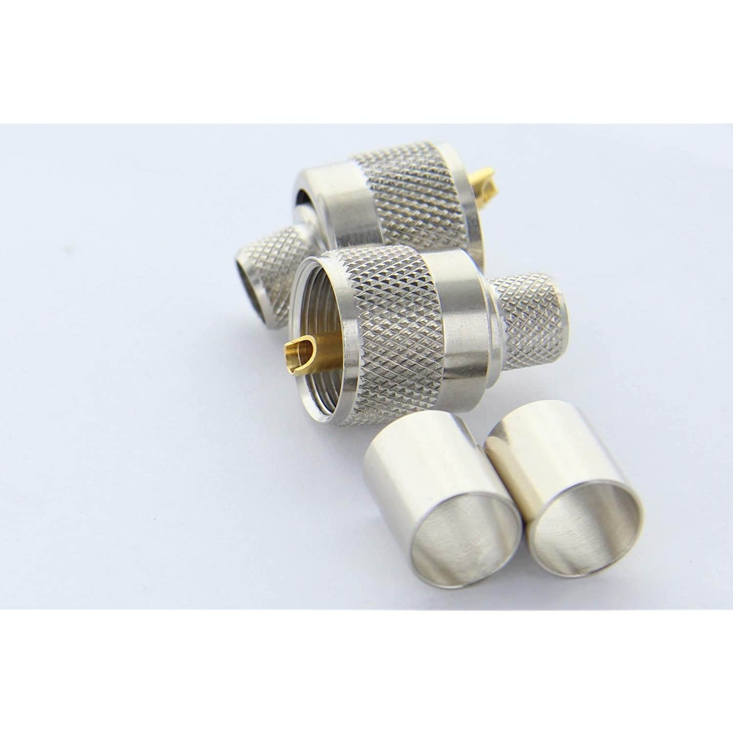 MPD Digital NEW-6-RG8, RG213, LMR400-PL259-Crimp Uhf Male Pl-259 Coax Connector, Bag of 6