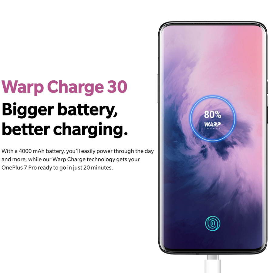 Oneplus 7 Pro 256GB, 8GB, Dual Sim, 6.67 inch 3120x1440P, 48MP Main Lens Triple Camera, Octa Core 2.84GHz.Android 9.0 Snapdragon 855 4000mAh NFC Original Global Version Factory Unlocked