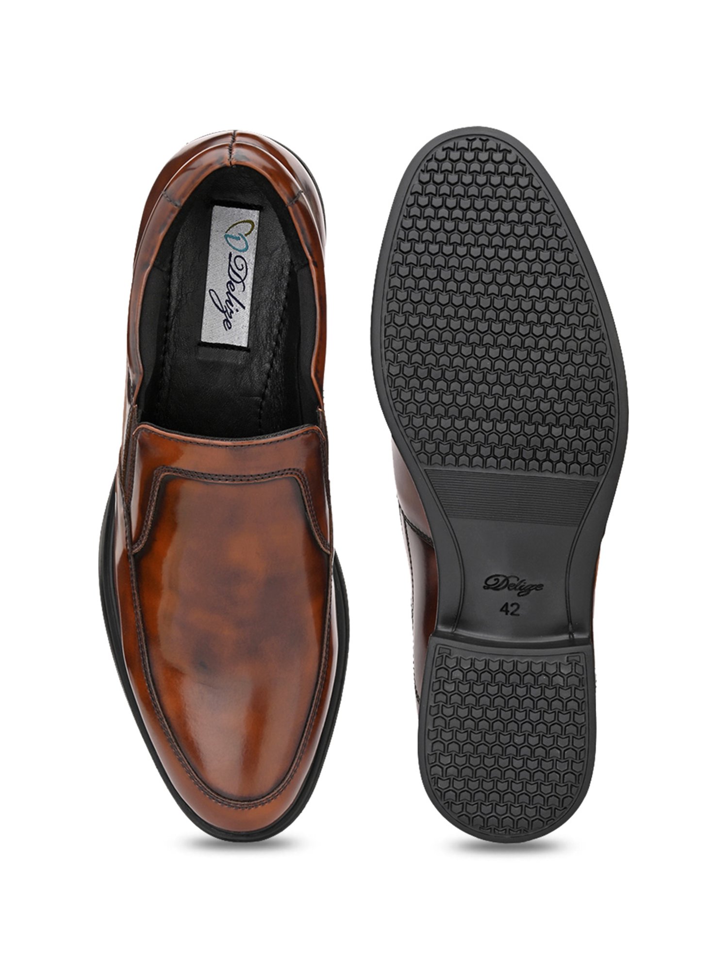 Delize Men's Brown Formal Slip-Ons