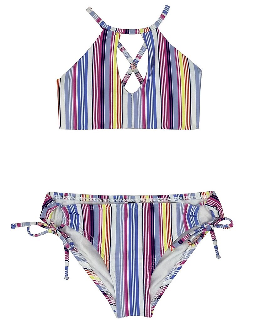 Splendid Big Girls 7-16 La Paz Stripe Halter Two-Piece Swimsuit