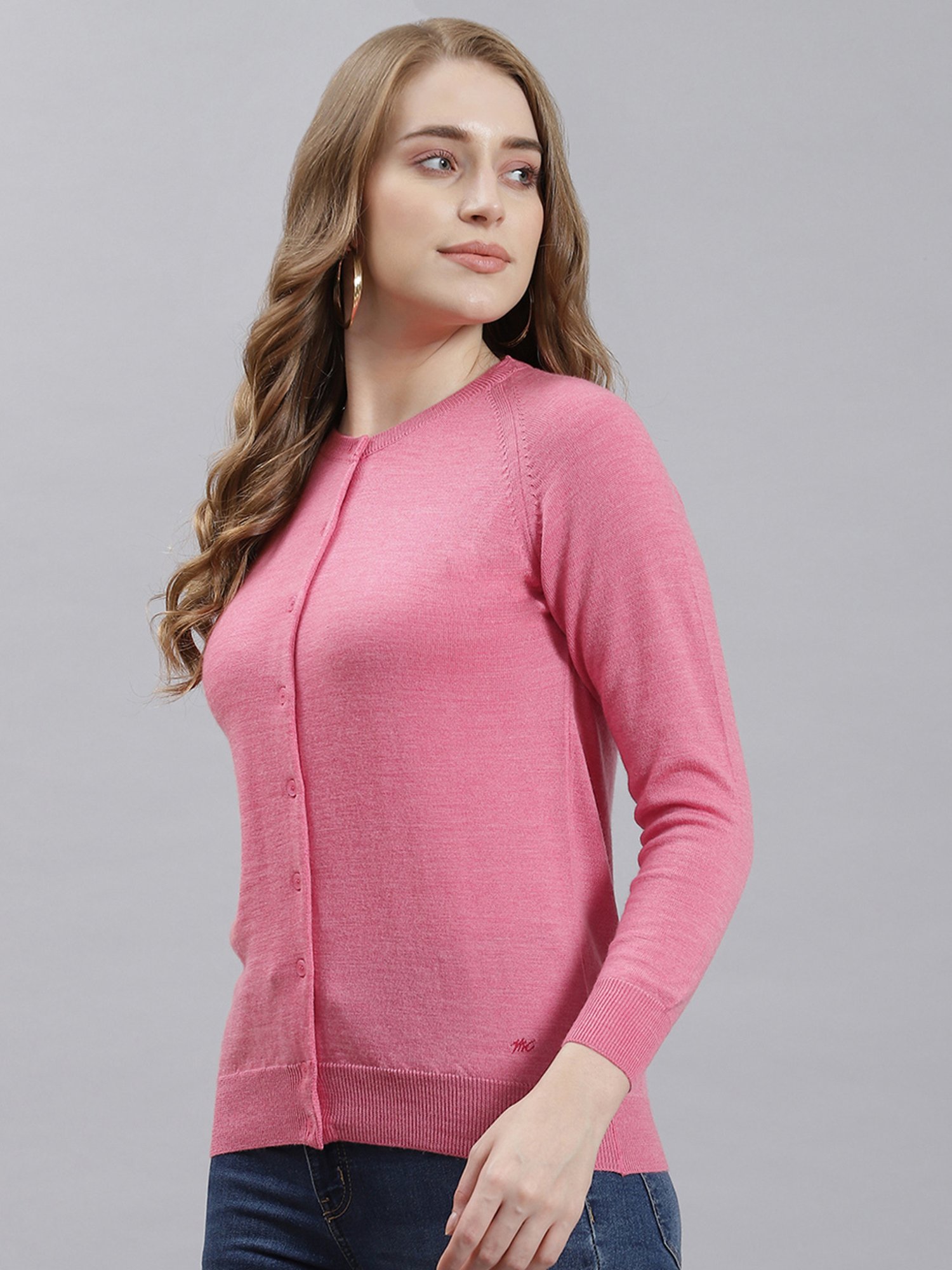 Monte Carlo Pink Regular Fit Sweaters