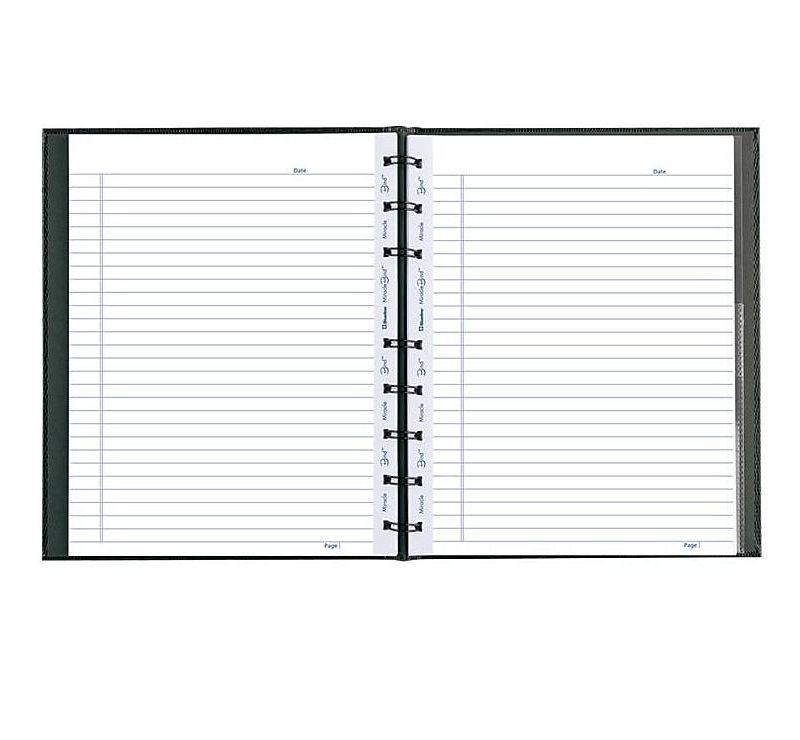 Blueline MiracleBind Notebook College/Margin 9 1/4 x 7 1/4 Black Cover 75 Sheets AF915081