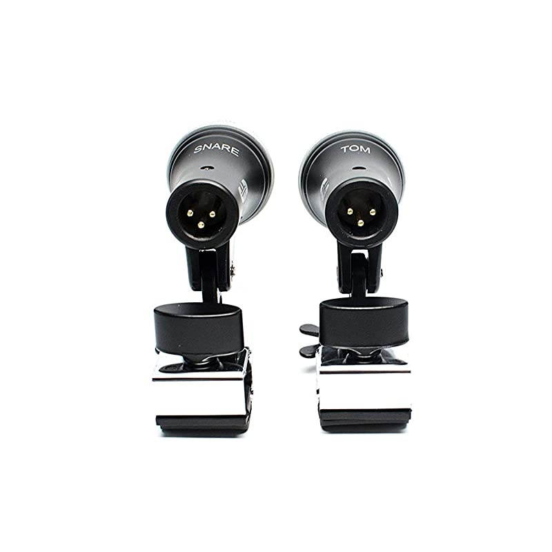 Stage7 Premium 7-Piece Drum Instrument Mic Pack with Vinyl Carrying Case + 7 On Stage Microphones Cables, 20 Feet