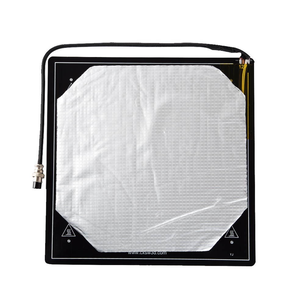 Creality 3D Heated Bed Platform Kit Aluminum Printing Build Plate Size 310*310mm Cable Installed Well with Thermal Insulator Cotton for CR-10/CR-10S 3D Printer