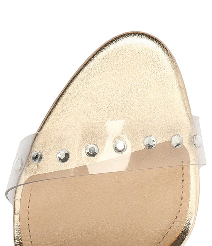 Schutz Ariella Studded Clear Vinyl Dress Slides