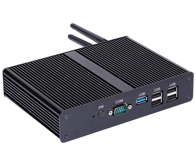 HUNSN Fanless Mini PC, Intel Celeron J1800, Desktop Computer, HTPC, Nano/Kodi Box, Windows 10 Pro/Linux Ubuntu, BM10, AC WiFi2.4+5Ghz/BT4.0/2COM/VGA/HDMI/USB3.0/4USB2.0/LAN, (4G RAM/64G SSD)