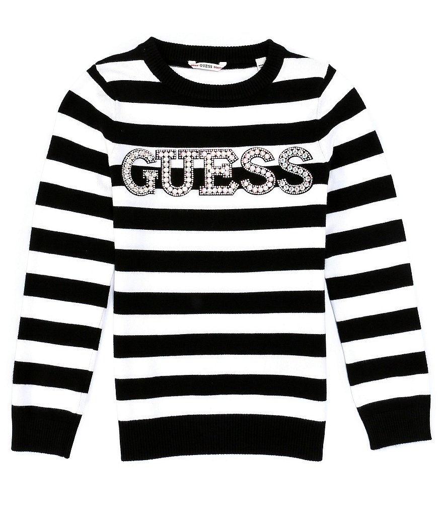 Guess Big Girls 7-16 Long-Sleeve Guess Taping Sweater