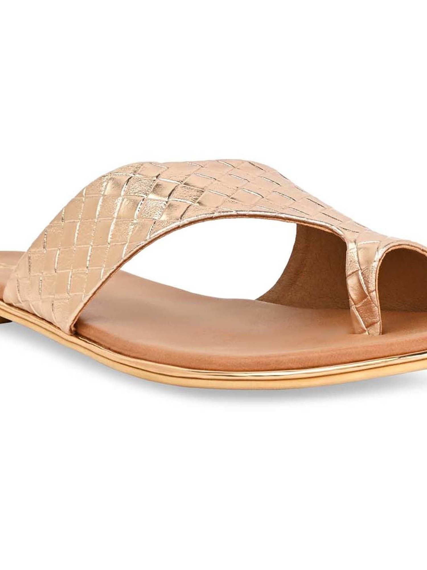 Rocia by Regal Women's Rose Gold Toe Ring Sandals