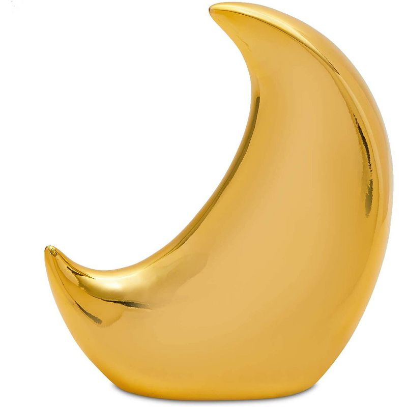 Juvale Gold Bookends, Moon Home D&eacute;cor (6.5 x 4 x 6.5 in, 2-Pack)