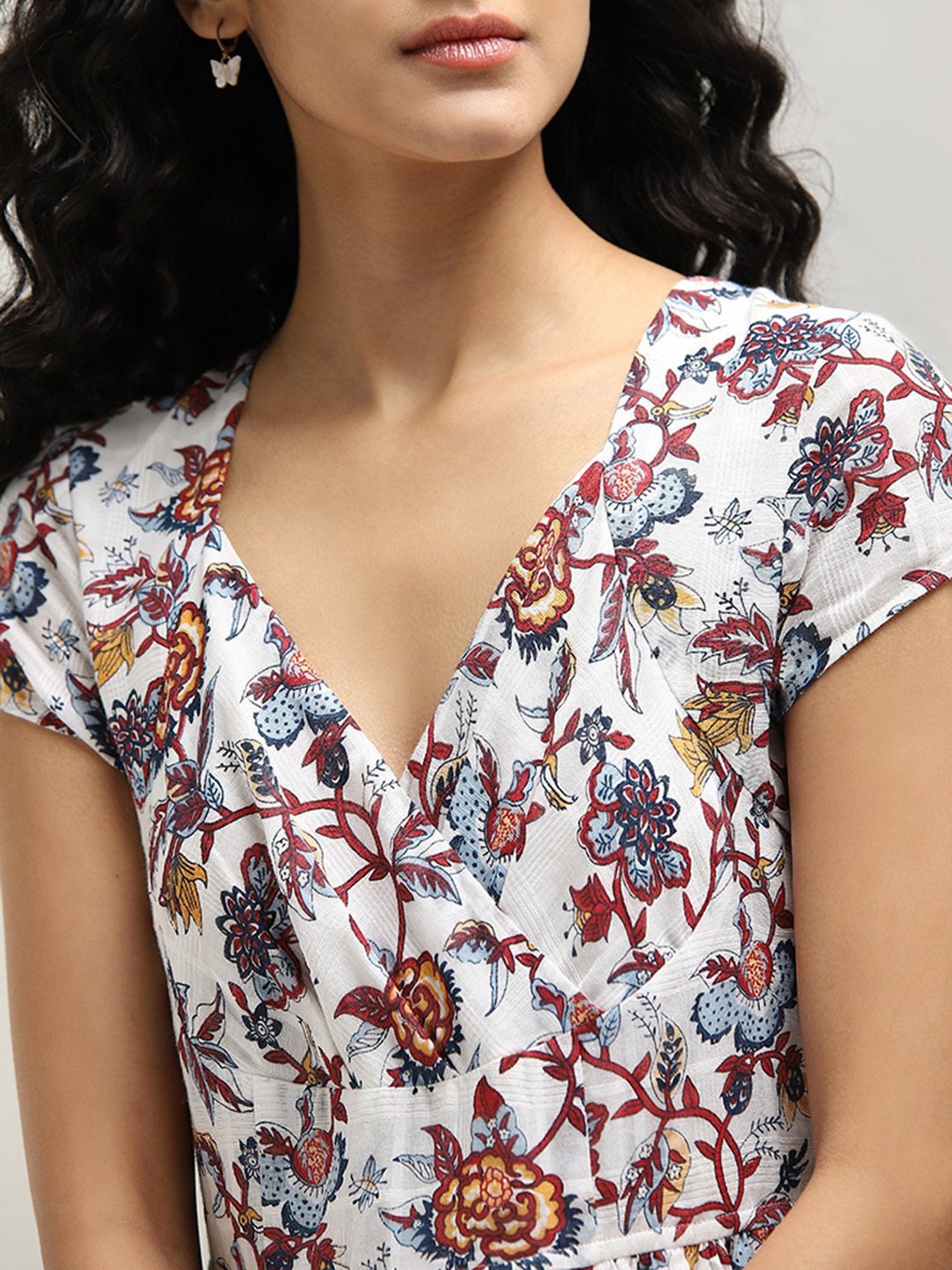 Bombay Paisley by Westside Multicolour Floral A-Line Cotton Dress