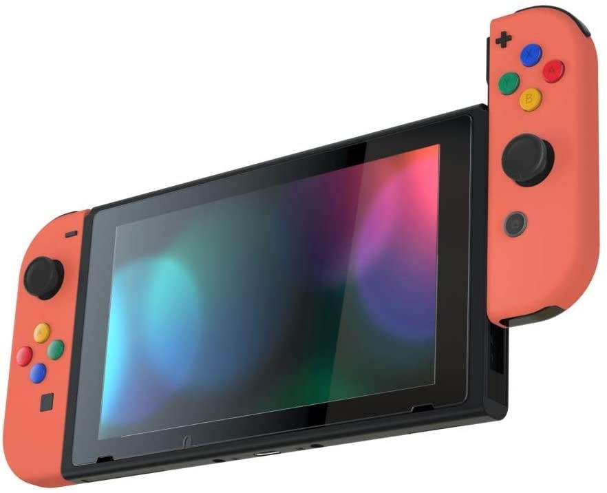 eXtremeRate Coral Joycon Handheld Controller Housing with ABXY Direction Buttons, DIY Replacement Shell Case for Nintendo Switch Joy-Con &ndash; Console Shell NOT Included