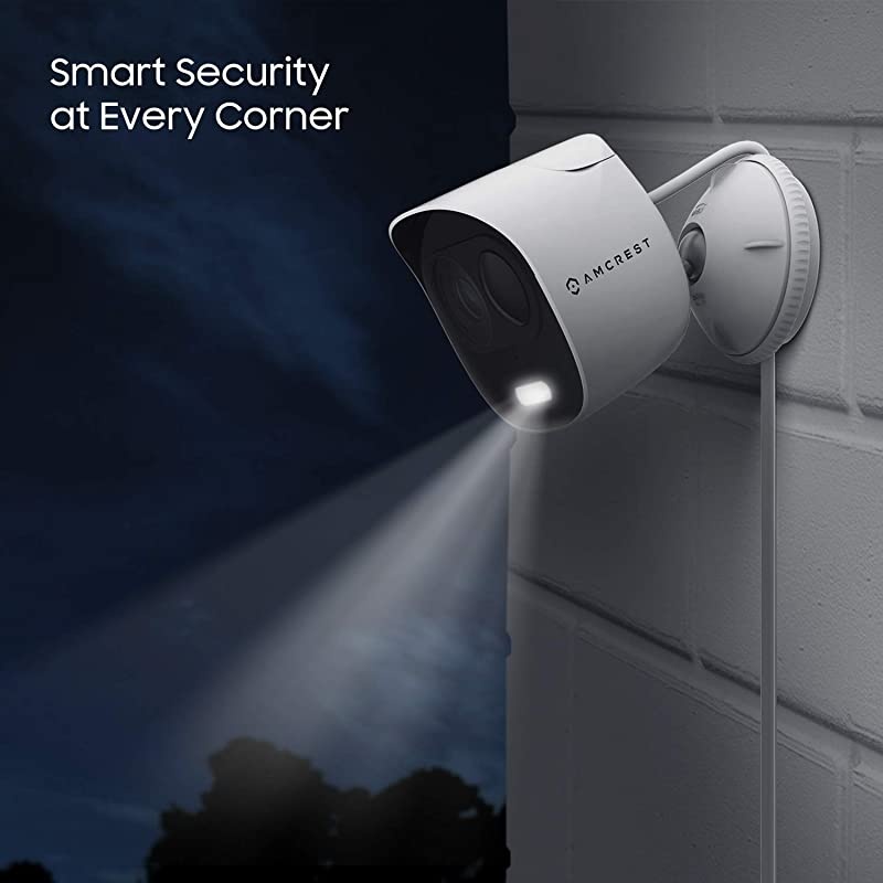 SmartHome 1080p WiFi Outdoor Security Camera with Spotlight Builtin Siren Alarm Strobe Light TwoWay Audio Night Vision 133&deg; View IP65 Weatherproof MicroSD Smart Cloud Storage ADC2W