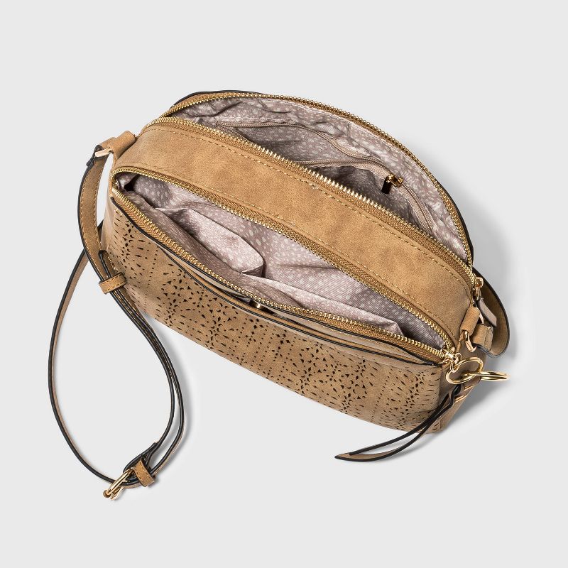 VR NYC Laser Cut Dome Crossbody Bag - Natural