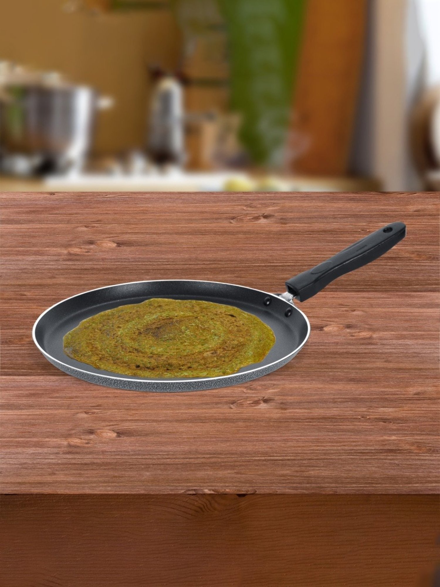 Sumeet Gold Series Pre Seasoned Cast Iron Concave Tawa for Roti 27cm 1.8kg, Gas & Induction-Friendly
