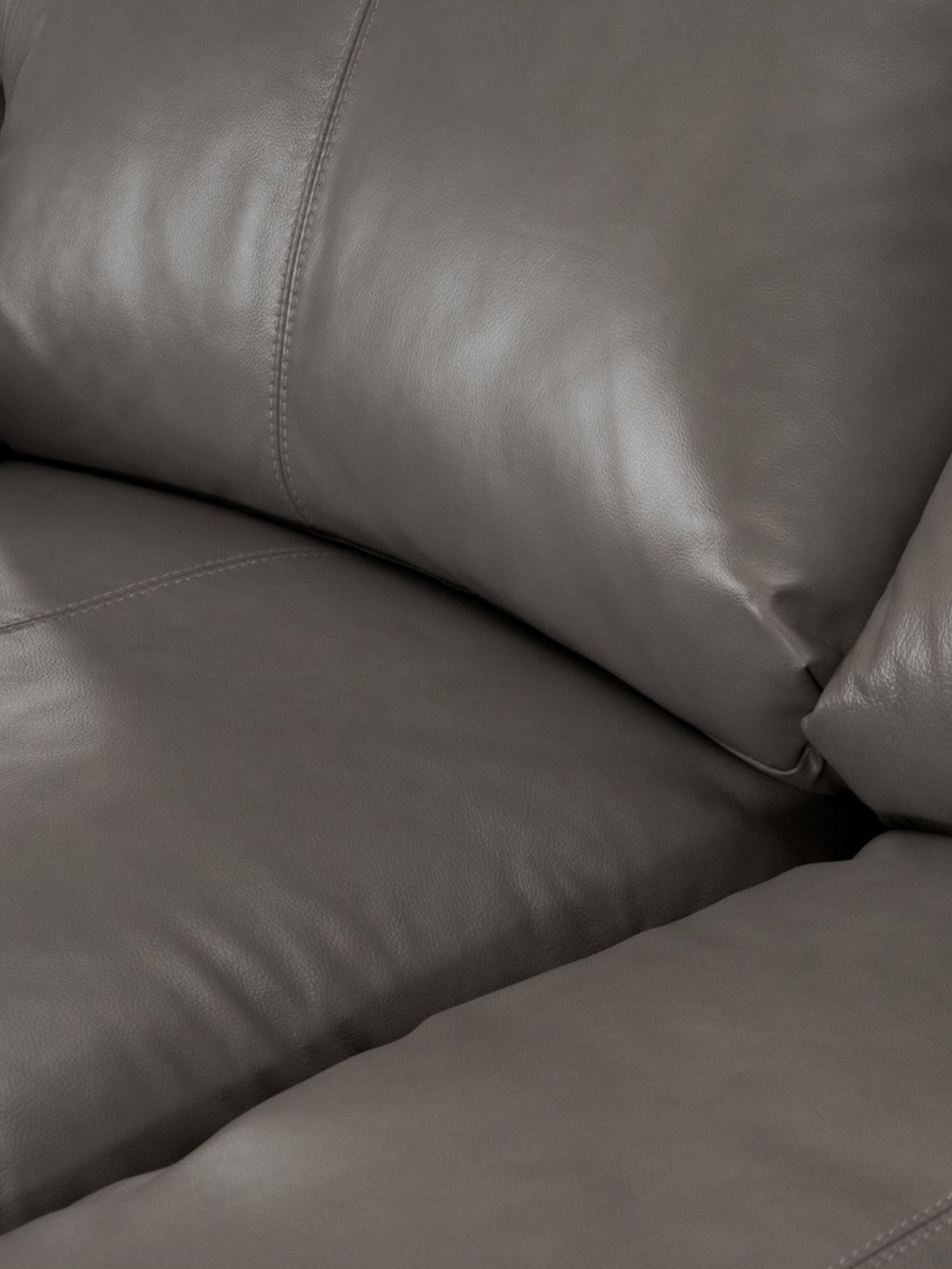 Durian Lawson Contemporary Pebble Grey Leather 2 Seater Sofa