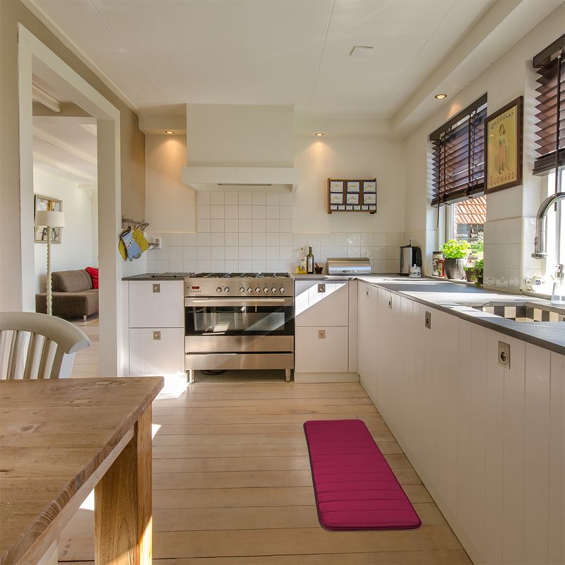 1'4"x2'4" Rectangle Indoor and Outdoor Polyurethane Floor Mat Black - PiccoCasa