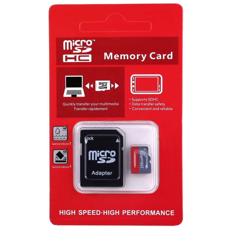 256GB High Speed Class 10 TF/Micro SDHC UHS-1(U1) Memory Card, Write: 12mb/s, Read: 20mb/s (100% Real Capacity)