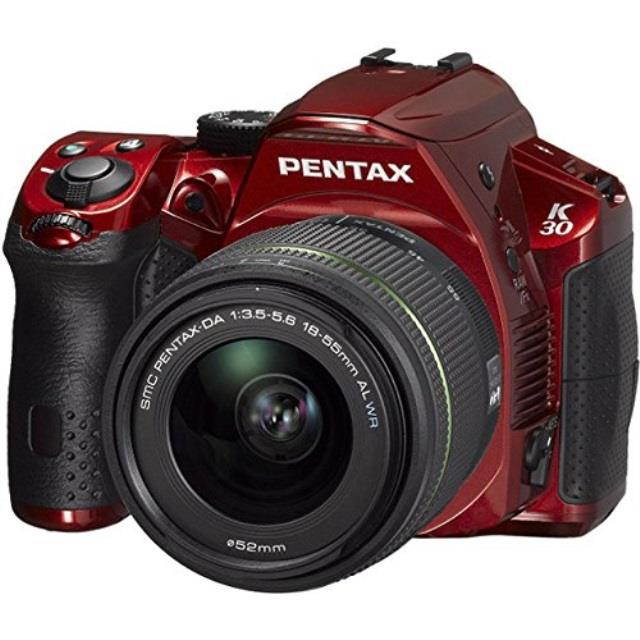 pentax k30 weathersealed 16 mp cmos digital slr with 1855mm lens red