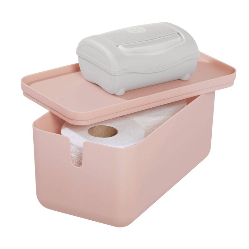 Cade Lidded Storage Bin Blush - iDESIGN