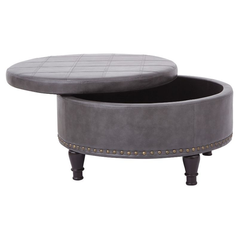 Augusta Ottoman Pewter - OSP Home Furnishings