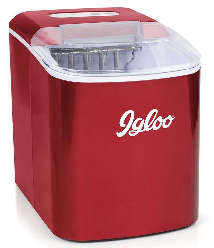 Igloo Red Retro 26-Pound Automatic Portable Countertop Ice Maker
