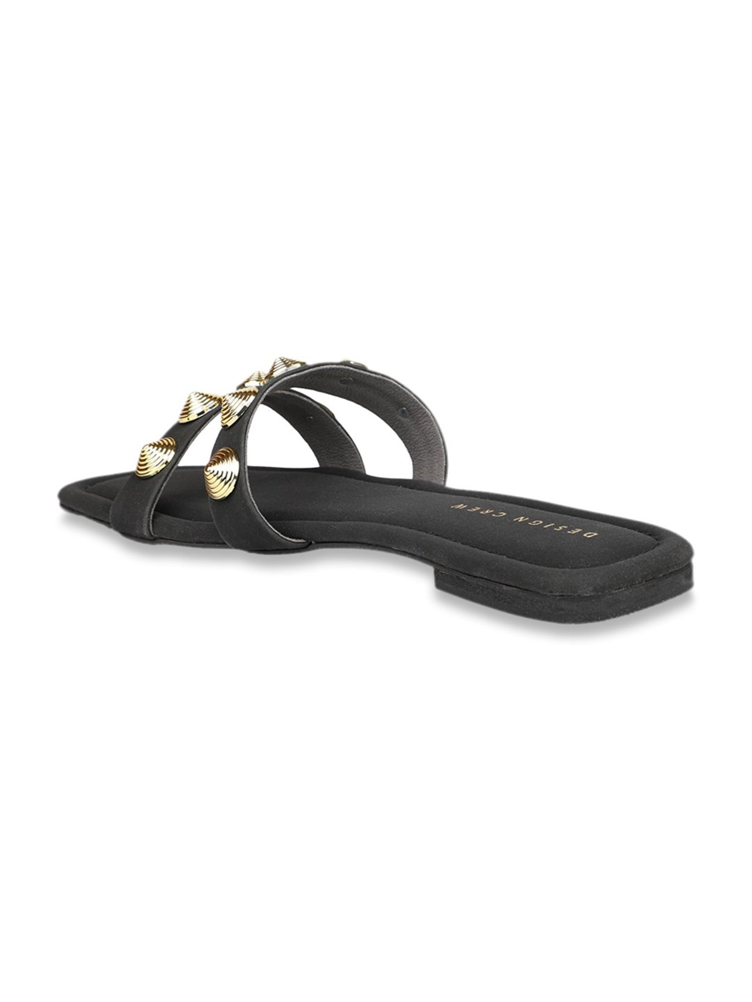 Design Crew Women's Black Casual Sandals