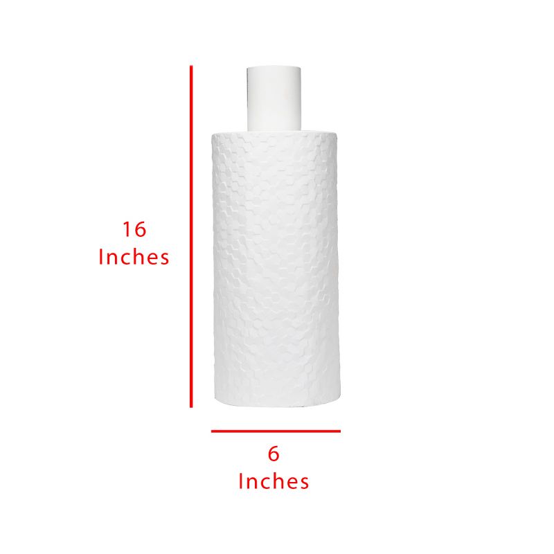 White Patterned Metal Decorative Vase - Foreside Home & Garden