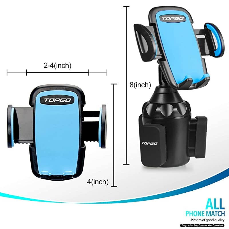 Upgraded  Universal Adjustable Cup Holder Cradle Car Mount for Cell Phone iPhone XsXS MaxX87 PlusGalaxy Blue