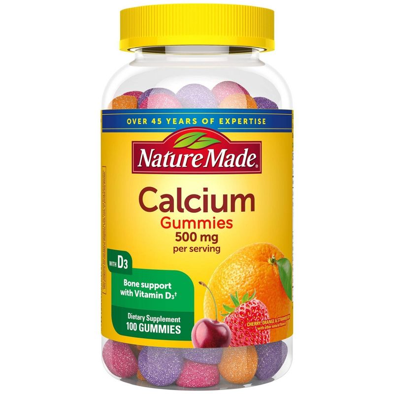 Nature Made Calcium 500 mg Gummies - Cherry, Orange & Strawberry - 100ct