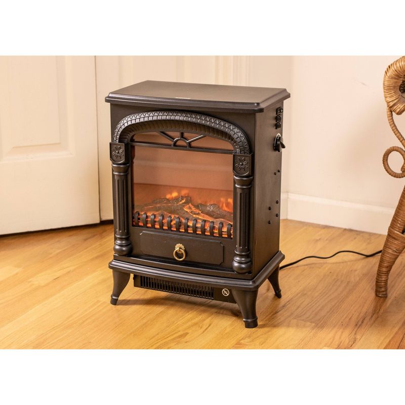 Comfort Zone Fireplace Stove Heater Black