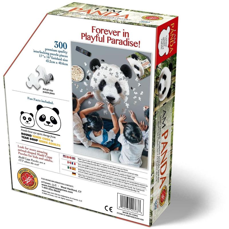Madd Capp Games I AM Panda 300 Piece Animal Head-Shaped Jigsaw Puzzle