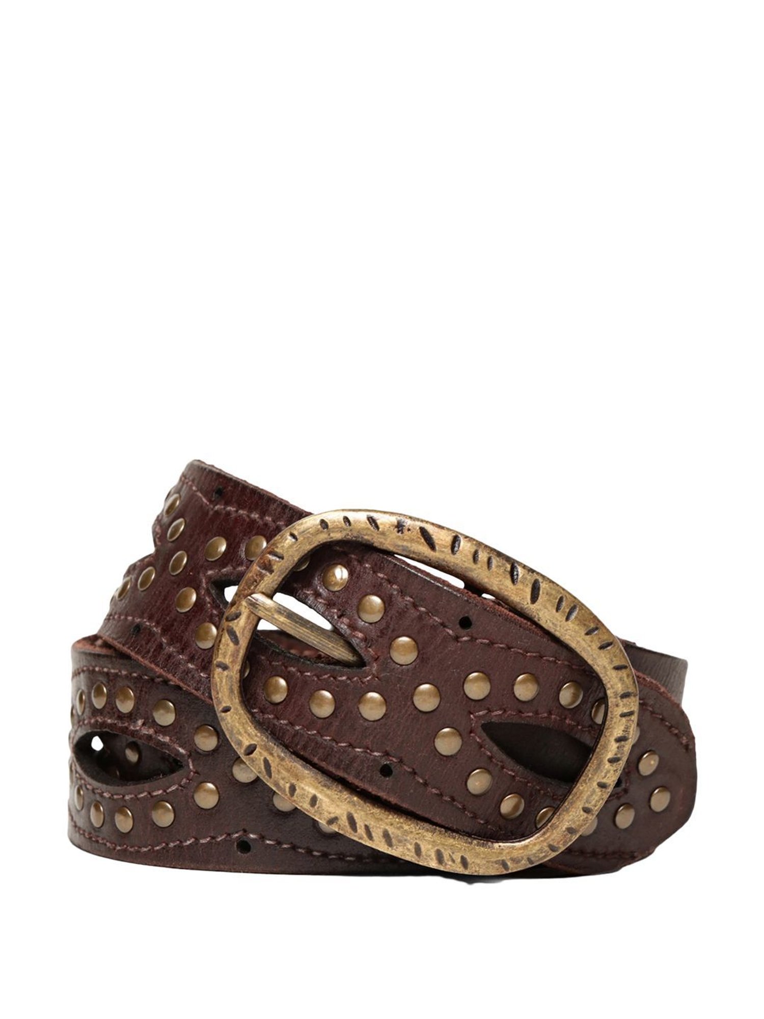 Art N Vintage Dark Brown Leather Waist Belt For Women