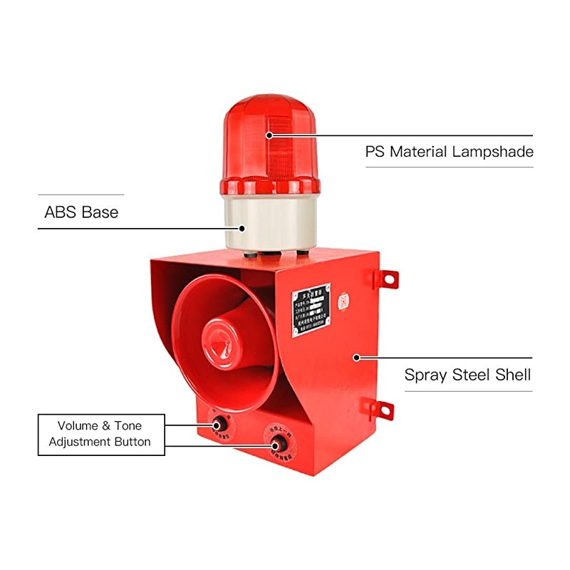 AC110V-120V Sound Volume Adjustable Sounds and Lights Alarms Alarm for emergenc