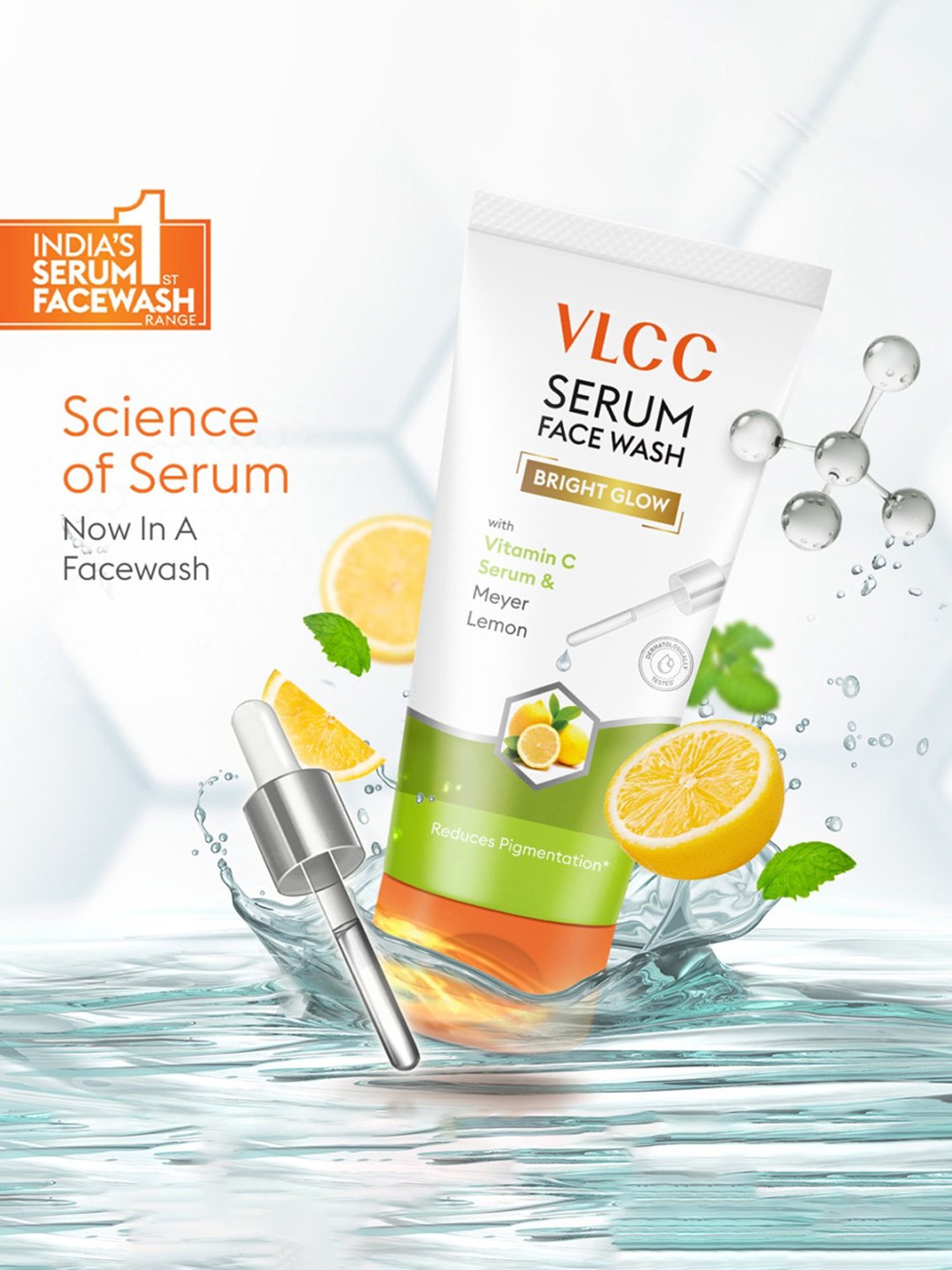 VLCC Bright Glow Meyer Lemon Serum Face Wash - 100 ml